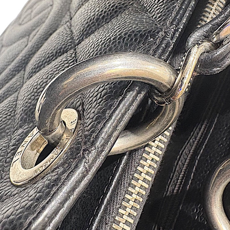 シャネル CHANEL GSTトートバッグ A50995 13番台 ブラック×シルバー金具 キャビアスキン レディース トートバッグ