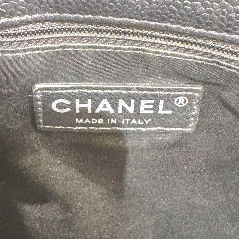 シャネル CHANEL GSTトートバッグ A50995 13番台 ブラック×シルバー金具 キャビアスキン レディース トートバッグ