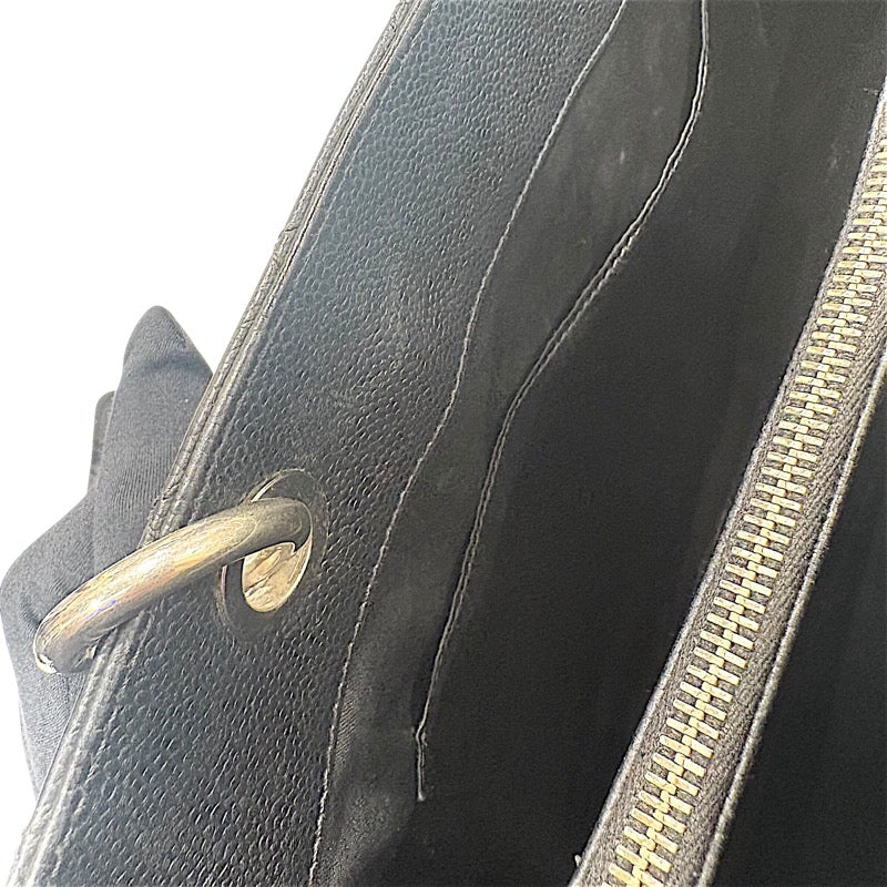 シャネル CHANEL GSTトートバッグ A50995 13番台 ブラック×シルバー金具 キャビアスキン レディース トートバッグ