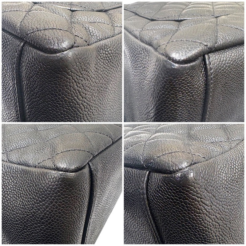 シャネル CHANEL GSTトートバッグ A50995 13番台 ブラック×シルバー金具 キャビアスキン レディース トートバッグ