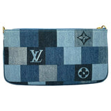 ルイ・ヴィトン LOUIS VUITTON ミュルティ ポシェット アクセソワール M44990 ブルー モノグラム・デニム レディース ショルダーバッグ