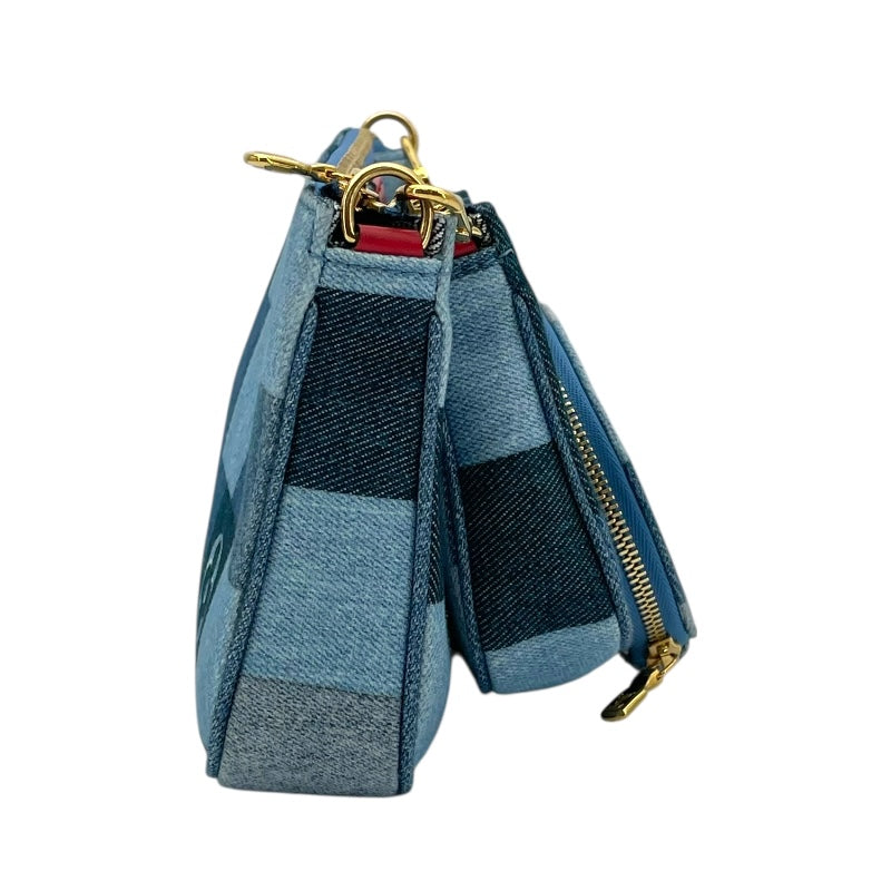 ルイ・ヴィトン LOUIS VUITTON ミュルティ ポシェット アクセソワール M44990 ブルー モノグラム・デニム レディース ショルダーバッグ