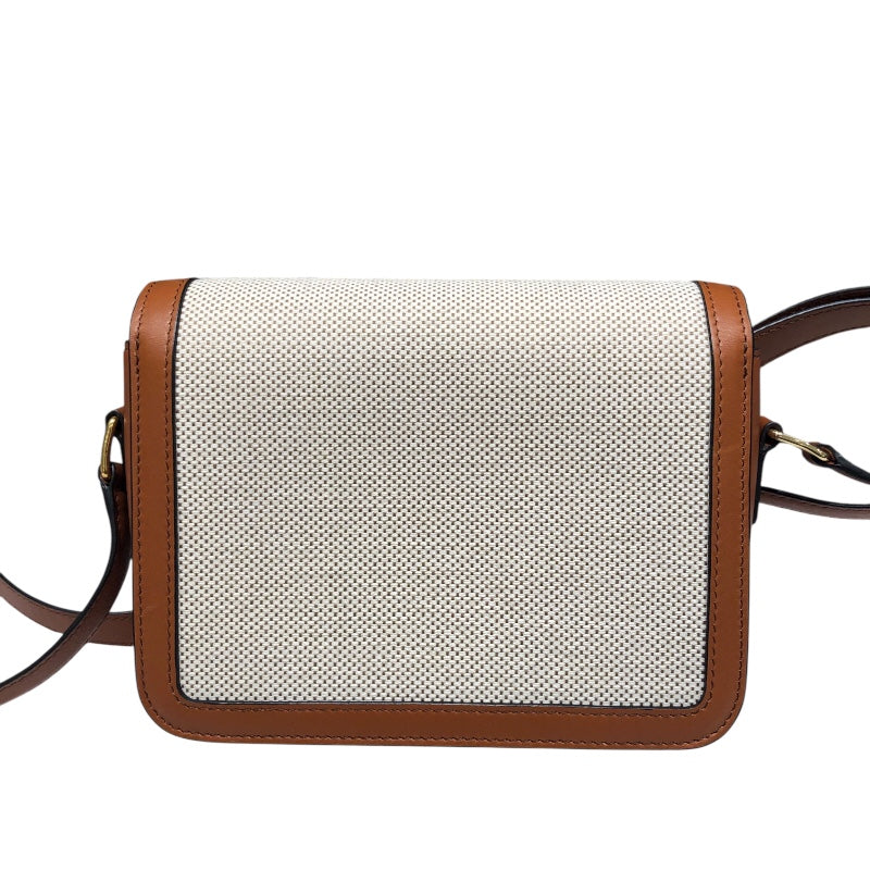 セリーヌ CELINE ティーントリオンフショルダー ナチュラル/タン キャンバス・カーフ レディース ショルダーバッグ