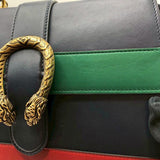 グッチ GUCCI ディオニュソス バンブー ハンドルバッグ 2way 448075 ネイビー/グリーン/レッド レザー レディース ショルダーバッグ