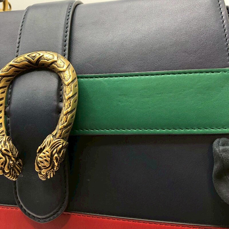 グッチ GUCCI ディオニュソス バンブー ハンドルバッグ 2way 448075 ネイビー/グリーン/レッド レザー レディース ショルダーバッグ