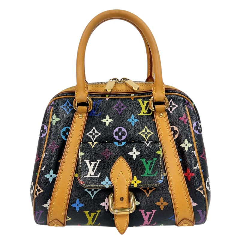 ルイ・ヴィトン LOUIS VUITTON プリシラ M40097 ノワール　ゴールド金具 モノグラム・マルチカラーキャンバス レディース ハンドバッグ
