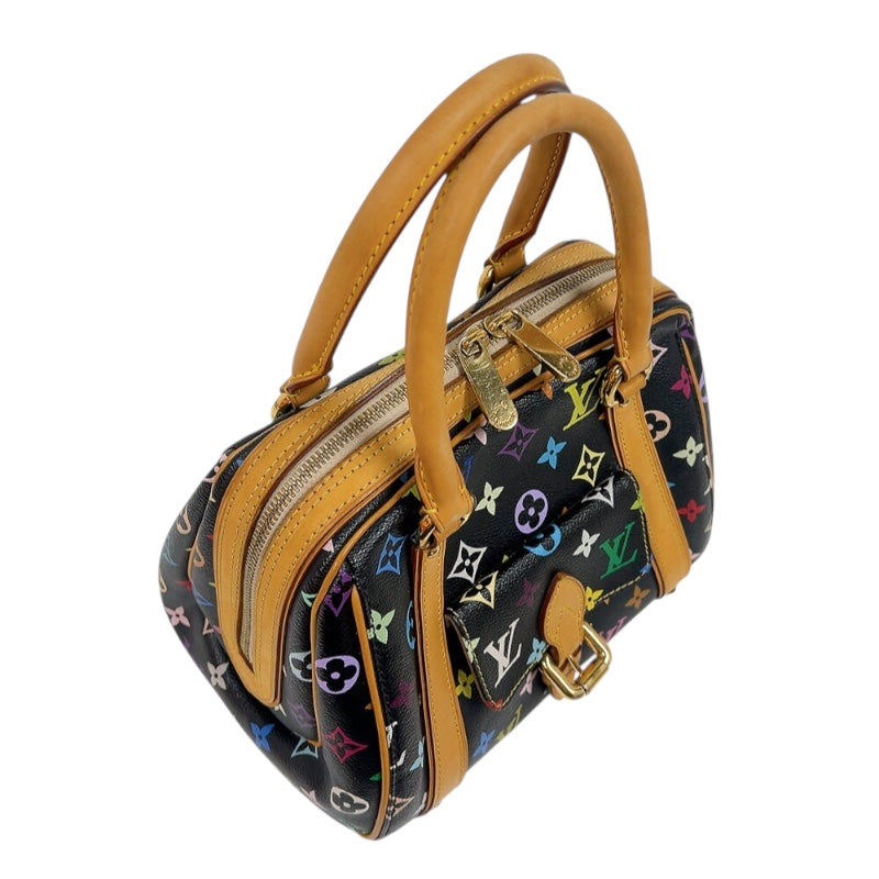ルイ・ヴィトン LOUIS VUITTON プリシラ M40097 ノワール　ゴールド金具 モノグラム・マルチカラーキャンバス レディース ハンドバッグ