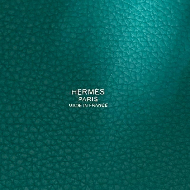 エルメス HERMES ピコタンロック PM エクラ Y刻印 ヴェールヴェローヌ×ブルーノール シルバー金具 トリヨンクレマンス レディース ハンドバッグ