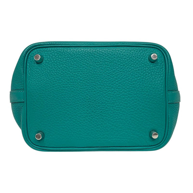 エルメス HERMES ピコタンロック PM エクラ Y刻印 ヴェールヴェローヌ×ブルーノール シルバー金具 トリヨンクレマンス レディース ハンドバッグ