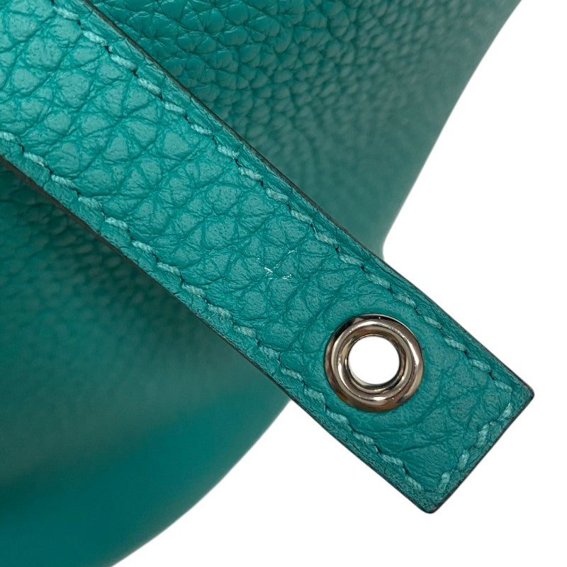 エルメス HERMES ピコタンロック PM エクラ Y刻印 ヴェールヴェローヌ×ブルーノール シルバー金具 トリヨンクレマンス レディース ハンドバッグ