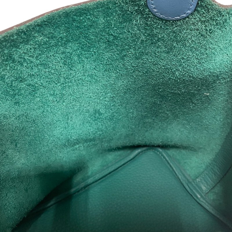 エルメス HERMES ピコタンロック PM エクラ Y刻印 ヴェールヴェローヌ×ブルーノール シルバー金具 トリヨンクレマンス レディース ハンドバッグ