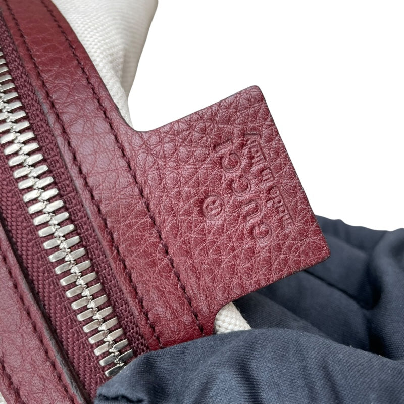 グッチ GUCCI インターロッキングGボストンバッグ ボルドー レザー ユニセックス ボストンバッグ
