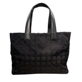 シャネル CHANEL ニュートラベルライントートＭＭ A15991 ブラック ナイロンジャガード レディース トートバッグ