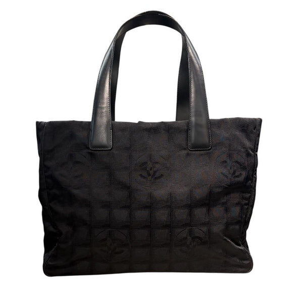シャネル CHANEL ニュートラベルライントートＭＭ A15991 ブラック ナイロンジャガード レディース トートバッグ