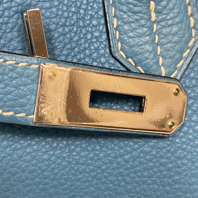エルメス HERMES バーキン30 □G刻印 ブルージーン シルバー金具 トゴ レディース ハンドバッグ