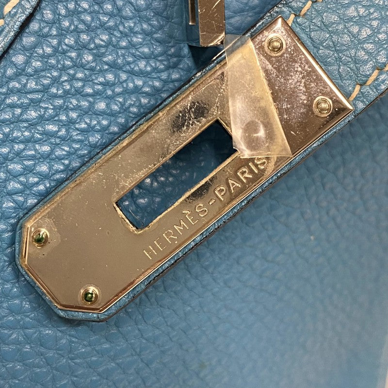 エルメス HERMES バーキン30 □G刻印 ブルージーン シルバー金具 トゴ レディース ハンドバッグ