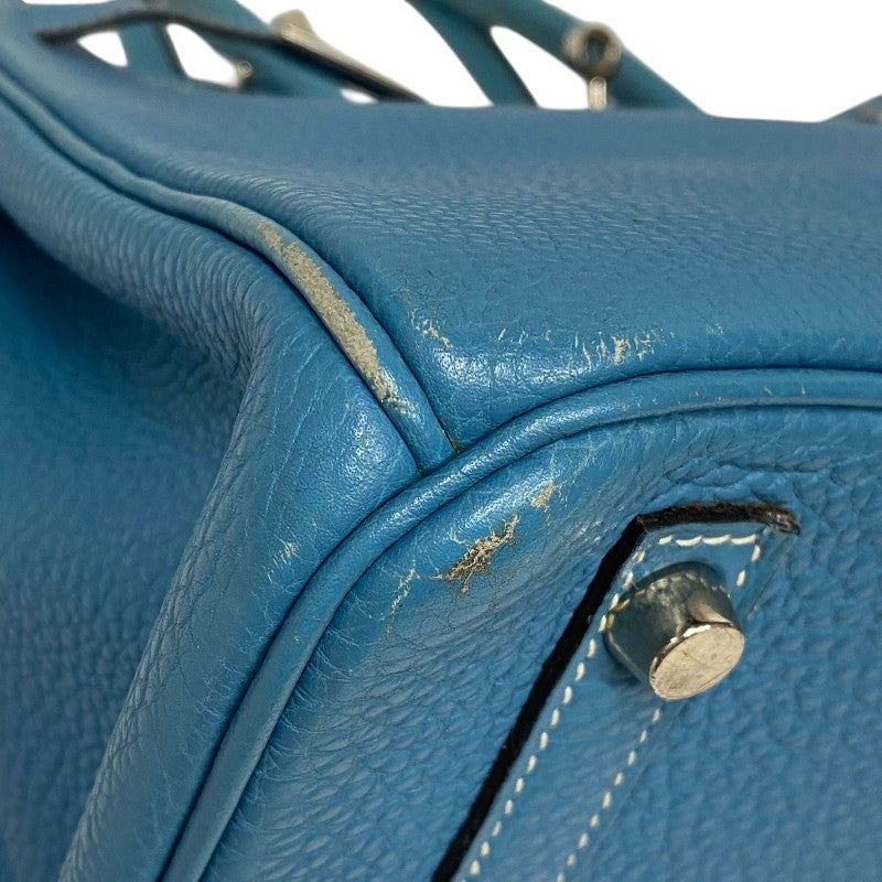 エルメス HERMES バーキン30 □G刻印 ブルージーン シルバー金具 トゴ レディース ハンドバッグ