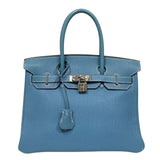 エルメス HERMES バーキン30 □G刻印 ブルージーン シルバー金具 トゴ レディース ハンドバッグ