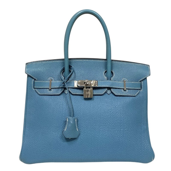 エルメス HERMES バーキン30 □G刻印 ブルージーン シルバー金具 トゴ レディース ハンドバッグ