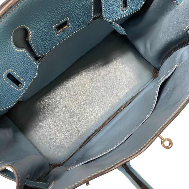 エルメス HERMES バーキン30 □G刻印 ブルージーン シルバー金具 トゴ レディース ハンドバッグ