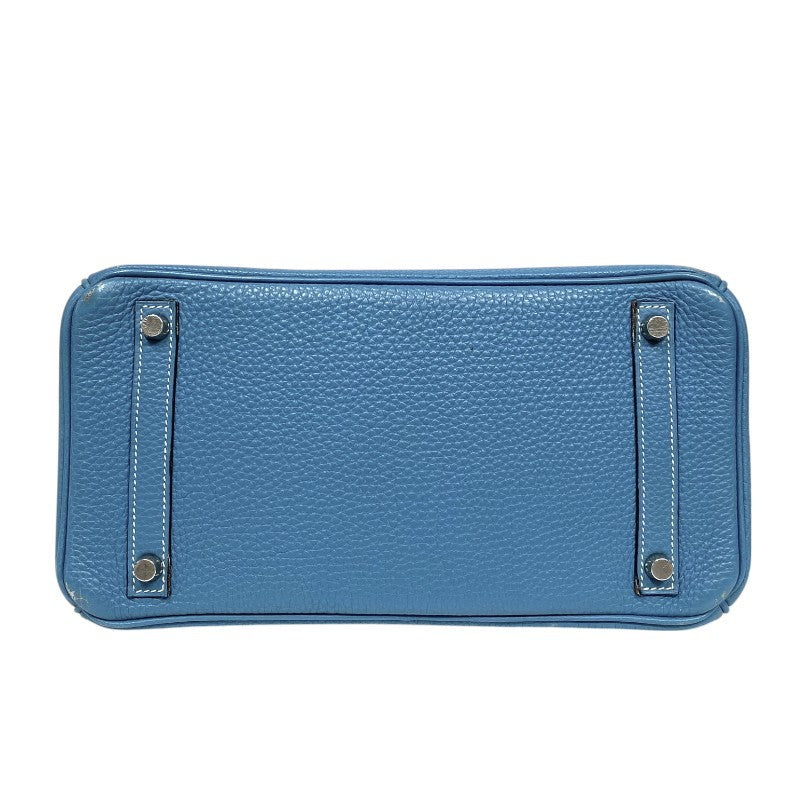 エルメス HERMES バーキン30 □G刻印 ブルージーン シルバー金具 トゴ レディース ハンドバッグ