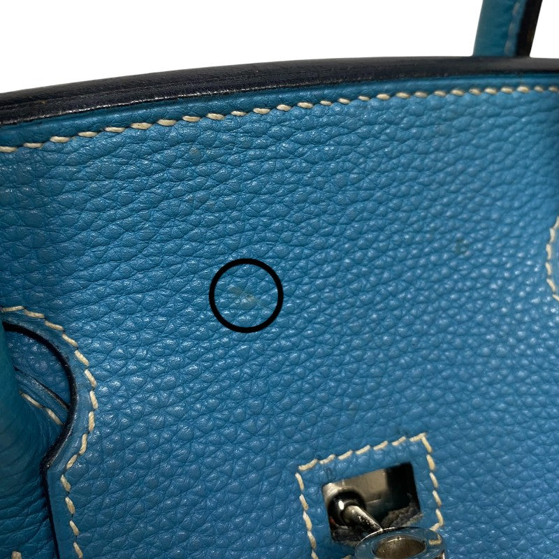 エルメス HERMES バーキン30 □G刻印 ブルージーン シルバー金具 トゴ レディース ハンドバッグ