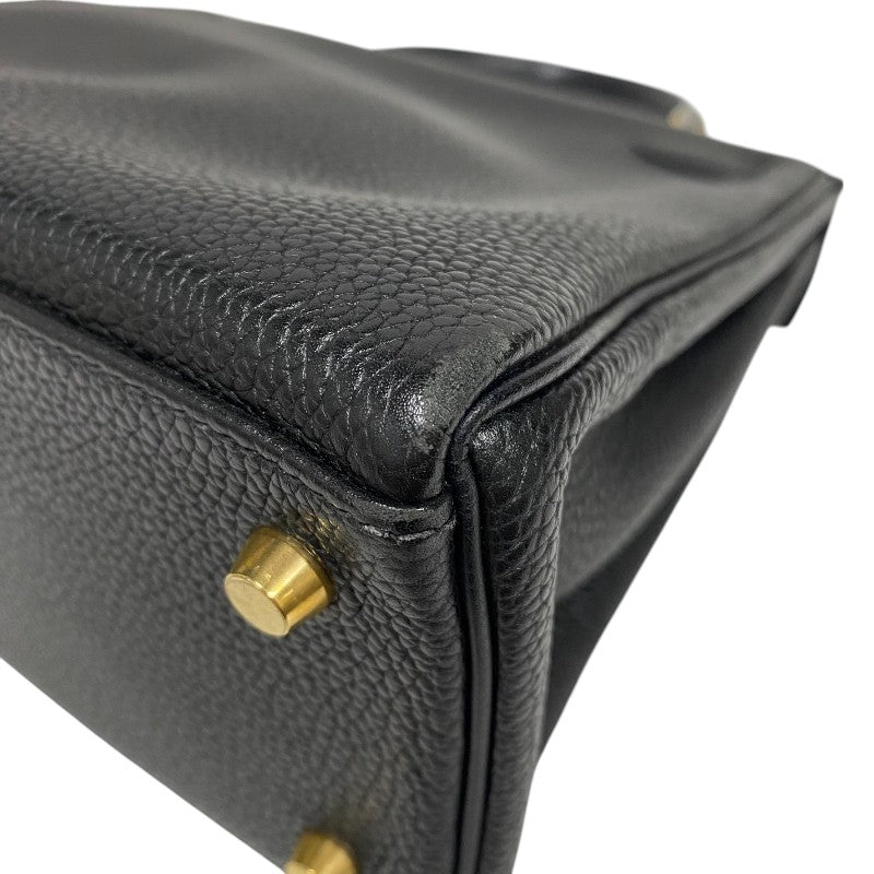 エルメス HERMES ケリー28 内縫い □G刻 ブラック ゴールド金具 トゴ レディース ハンドバッグ