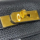エルメス HERMES ケリー28 内縫い □G刻 ブラック ゴールド金具 トゴ レディース ハンドバッグ