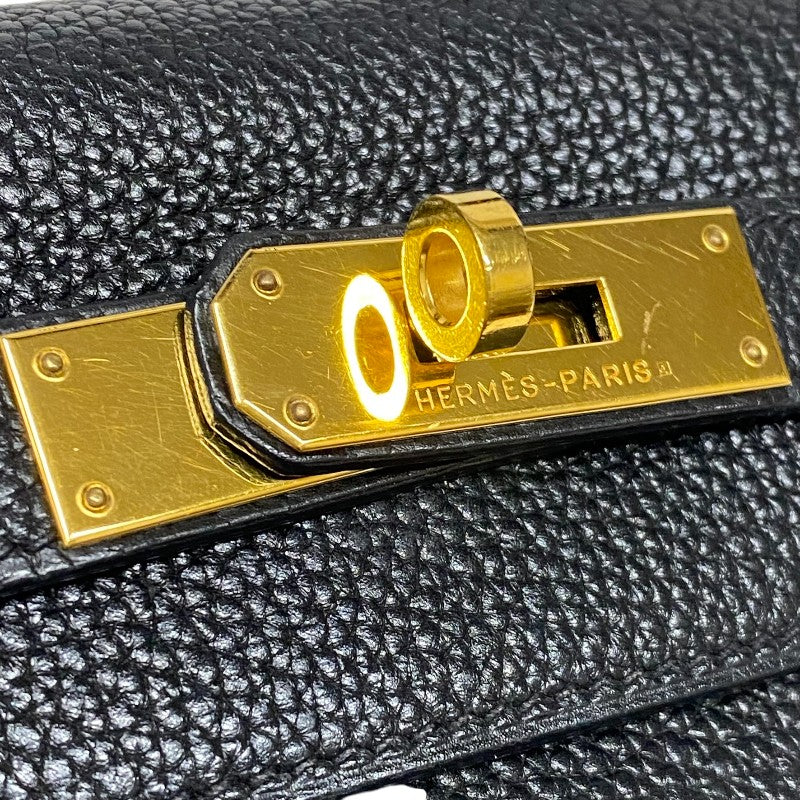 エルメス HERMES ケリー28 内縫い □G刻 ブラック ゴールド金具 トゴ レディース ハンドバッグ