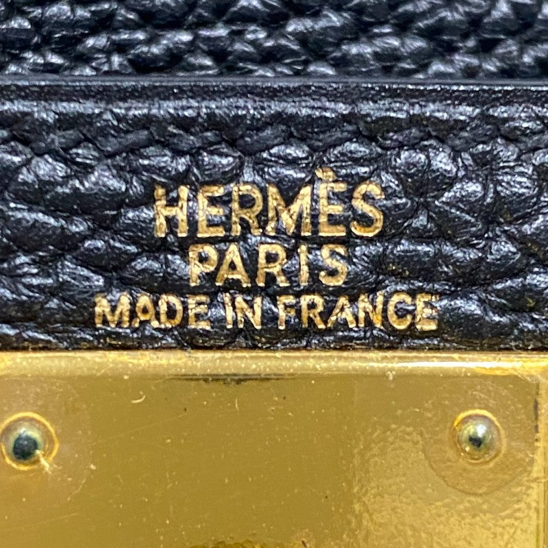 エルメス HERMES ケリー28 内縫い □G刻 ブラック ゴールド金具 トゴ レディース ハンドバッグ