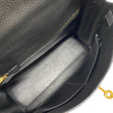 エルメス HERMES ケリー28 内縫い □G刻 ブラック ゴールド金具 トゴ レディース ハンドバッグ