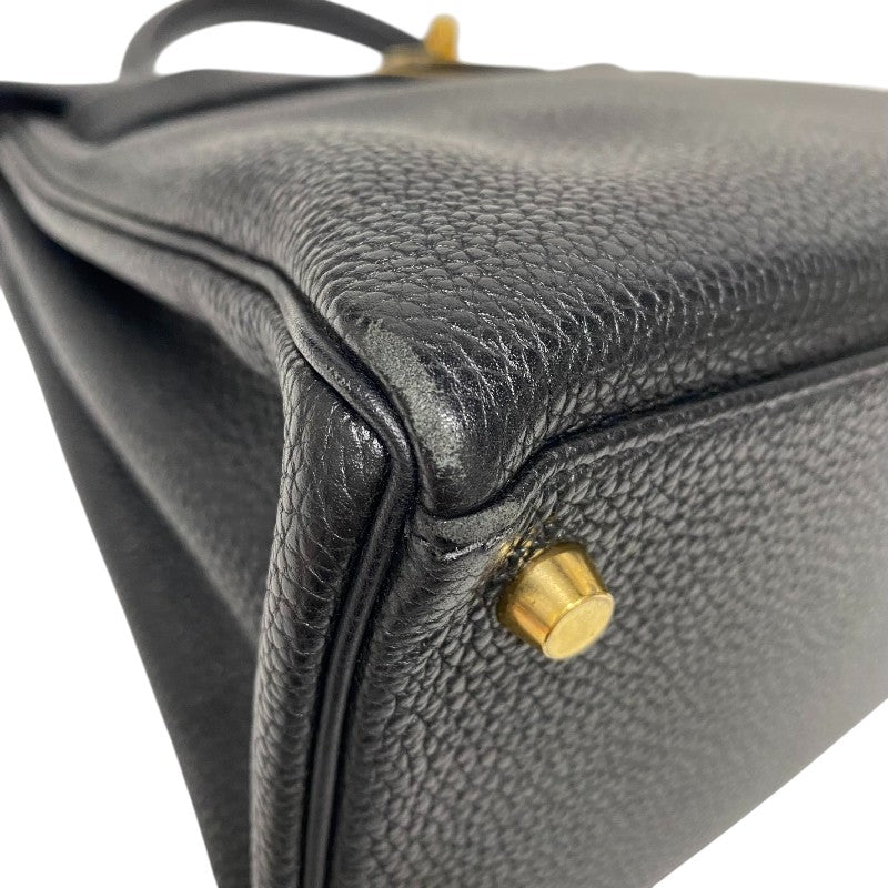 エルメス HERMES ケリー28 内縫い □G刻 ブラック ゴールド金具 トゴ レディース ハンドバッグ