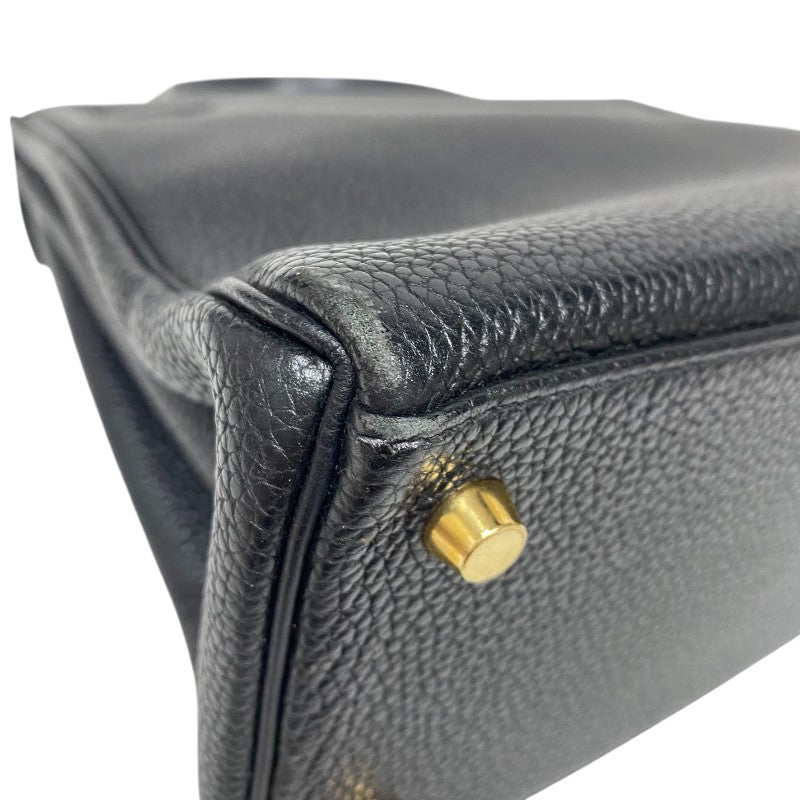 エルメス HERMES ケリー28 内縫い □G刻 ブラック ゴールド金具 トゴ レディース ハンドバッグ