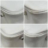 エルメス HERMES プリュムドッグ □J刻 ホワイト/シルバー金具 エプソン メンズ トートバッグ