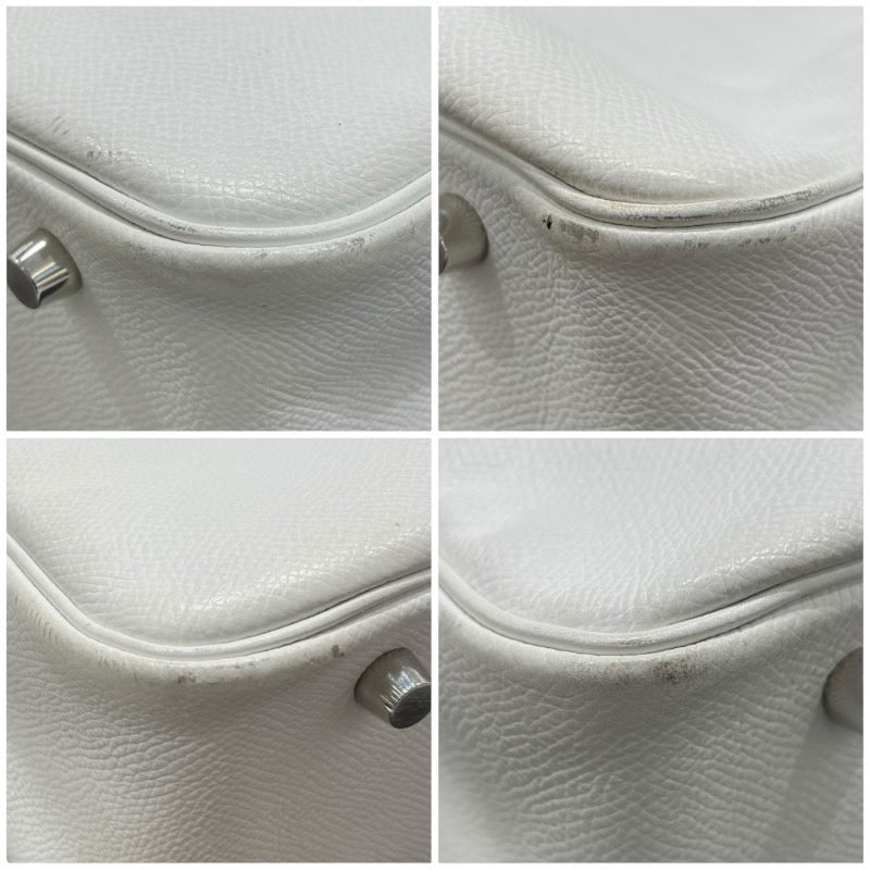 エルメス HERMES プリュムドッグ □J刻 ホワイト/シルバー金具 エプソン メンズ トートバッグ