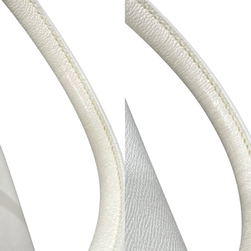 エルメス HERMES プリュムドッグ □J刻 ホワイト/シルバー金具 エプソン メンズ トートバッグ
