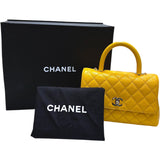 シャネル CHANEL ココハンドルXS A92990 ランダム イエロー　シルバー金具 レザー キャビア レディース ショルダーバッグ