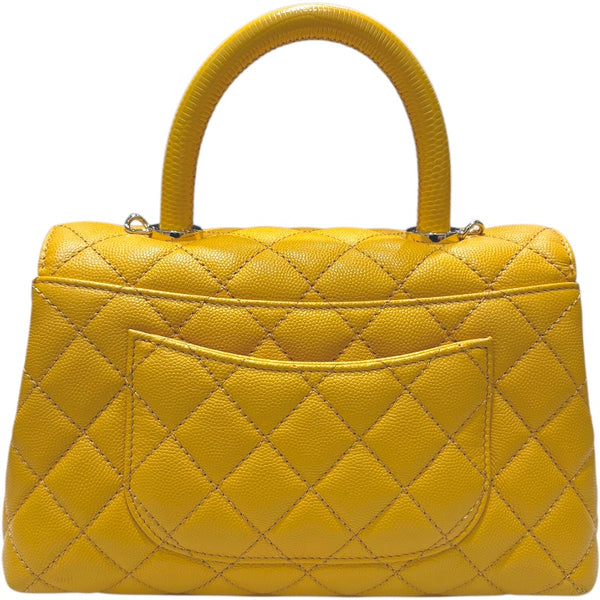 シャネル CHANEL ココハンドルXS A92990 ランダム イエロー　シルバー金具 レザー キャビア レディース ショルダーバッグ