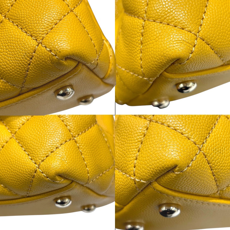 シャネル CHANEL ココハンドルXS A92990 ランダム イエロー　シルバー金具 レザー キャビア レディース ショルダーバッグ