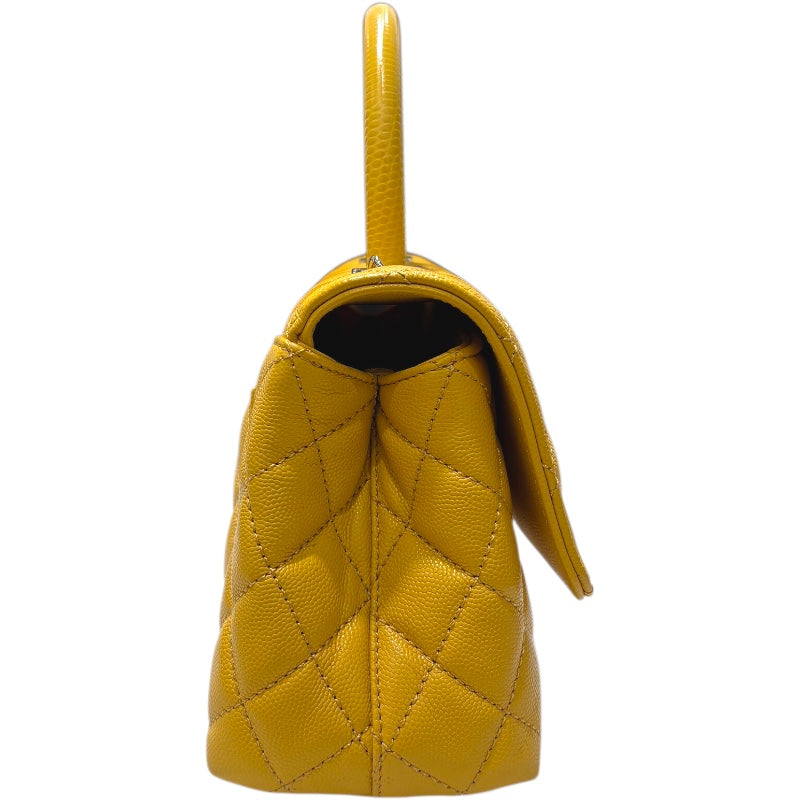 シャネル CHANEL ココハンドルXS A92990 ランダム イエロー　シルバー金具 レザー キャビア レディース ショルダーバッグ