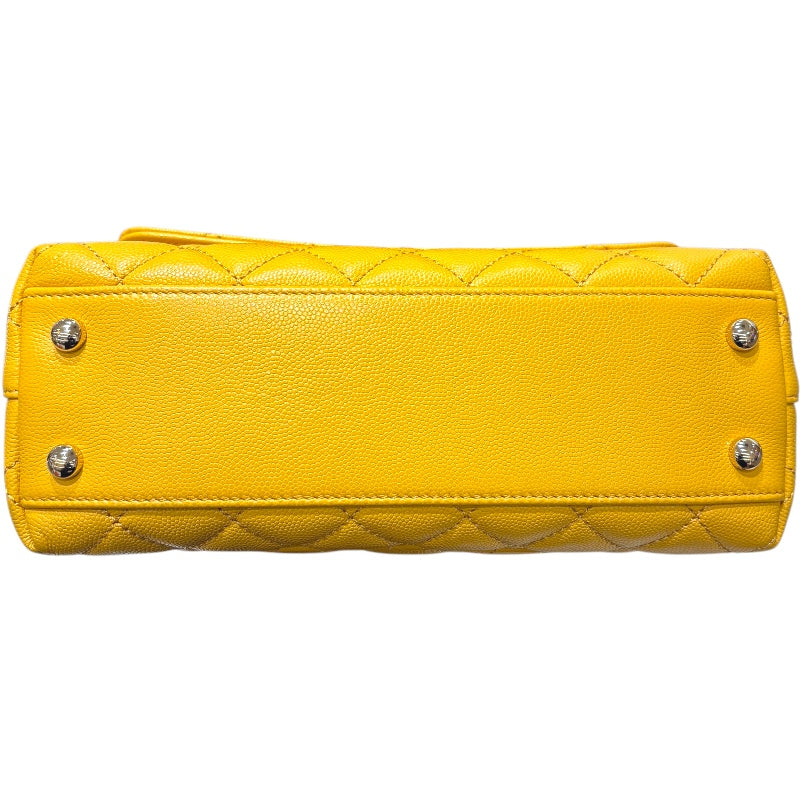 シャネル CHANEL ココハンドルXS A92990 ランダム イエロー　シルバー金具 レザー キャビア レディース ショルダーバッグ