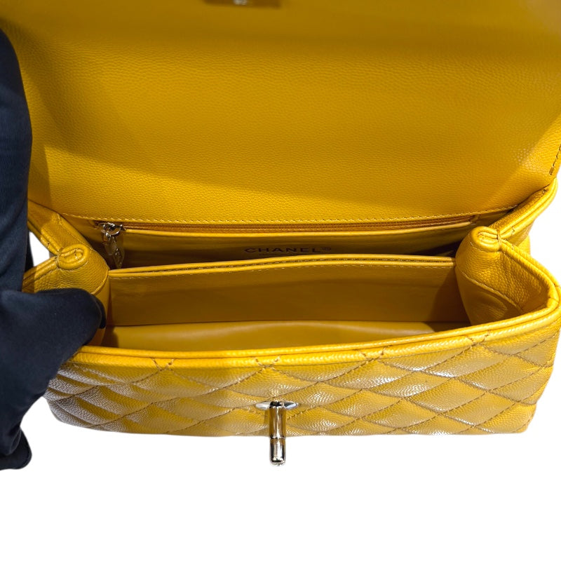 シャネル CHANEL ココハンドルXS A92990 ランダム イエロー　シルバー金具 レザー キャビア レディース ショルダーバッグ