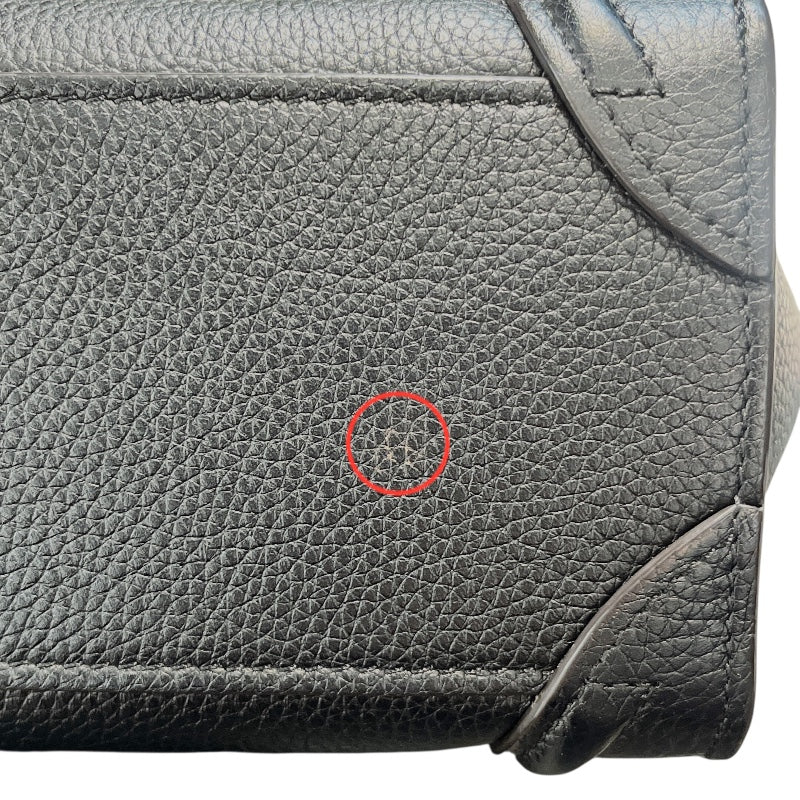 セリーヌ CELINE ラゲージ ナノショッパー ブラック カーフ レディース ハンドバッグ