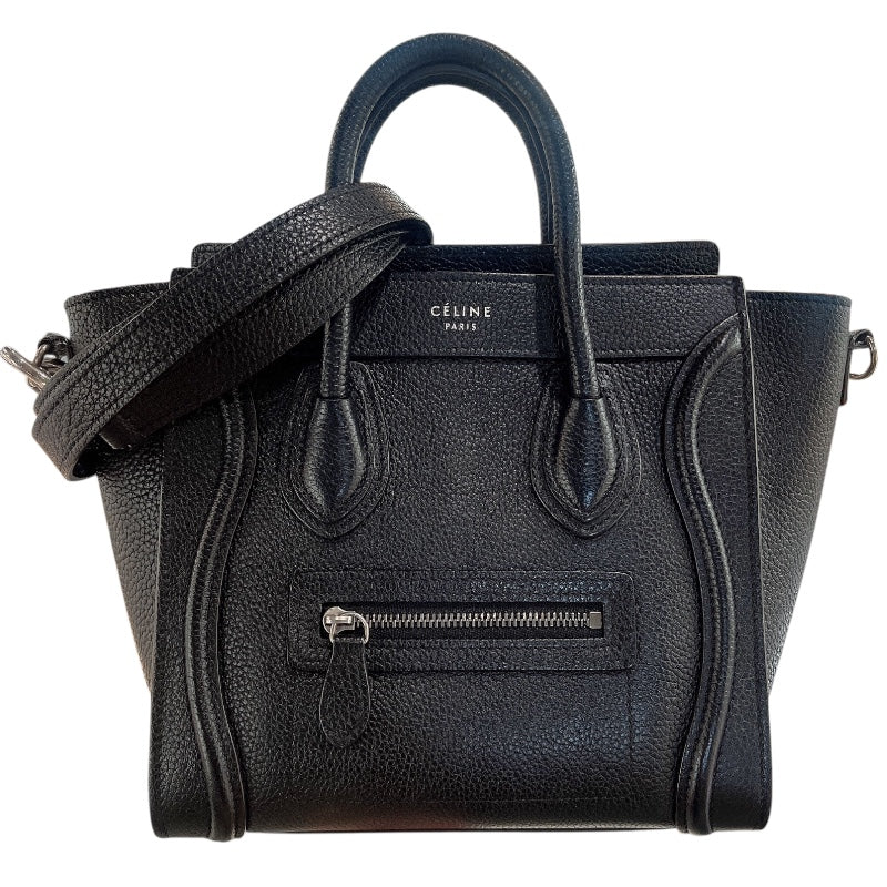 セリーヌ CELINE ラゲージ ナノショッパー ブラック カーフ レディース ハンドバッグ
