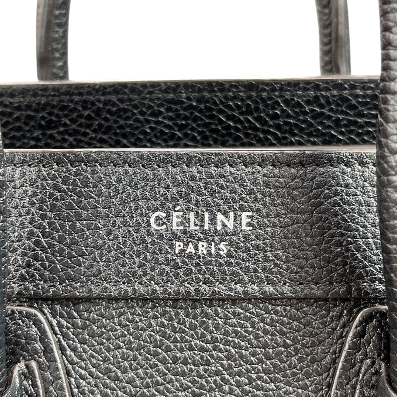セリーヌ CELINE ラゲージ ナノショッパー ブラック カーフ レディース ハンドバッグ
