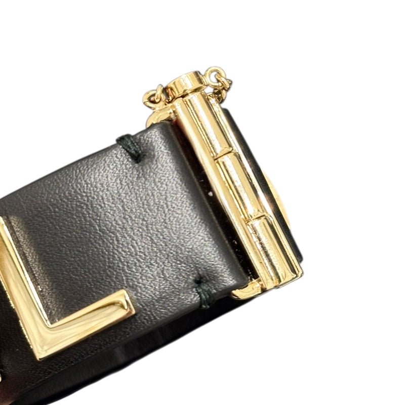 シャネル CHANEL ロゴレザーブレスレット ブラック レザー　メタル レディース ブレスレット