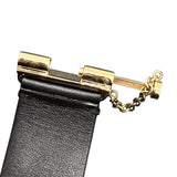 シャネル CHANEL ロゴレザーブレスレット ブラック レザー　メタル レディース ブレスレット
