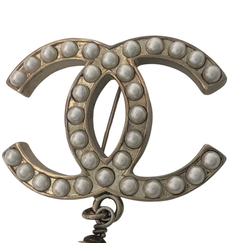 シャネル CHANEL ココマーク・パール　ブローチ シルバー メタル　パール レディース ブローチ