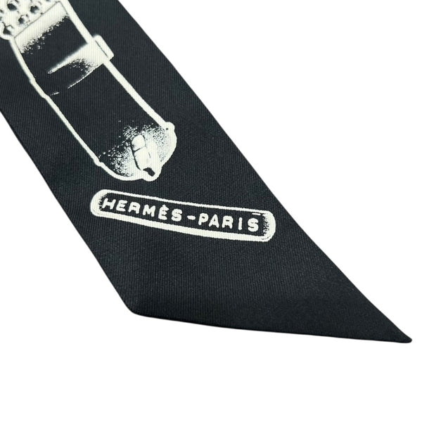 エルメス HERMES ツイリー LE TRESOR MEDOR ブラック シルク レディース スカーフ