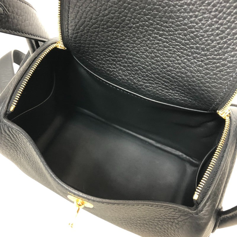 エルメス HERMES リンディミニ K刻印 ブラック ゴールド金具 トリヨンクレマンス レディース ショルダーバッグ